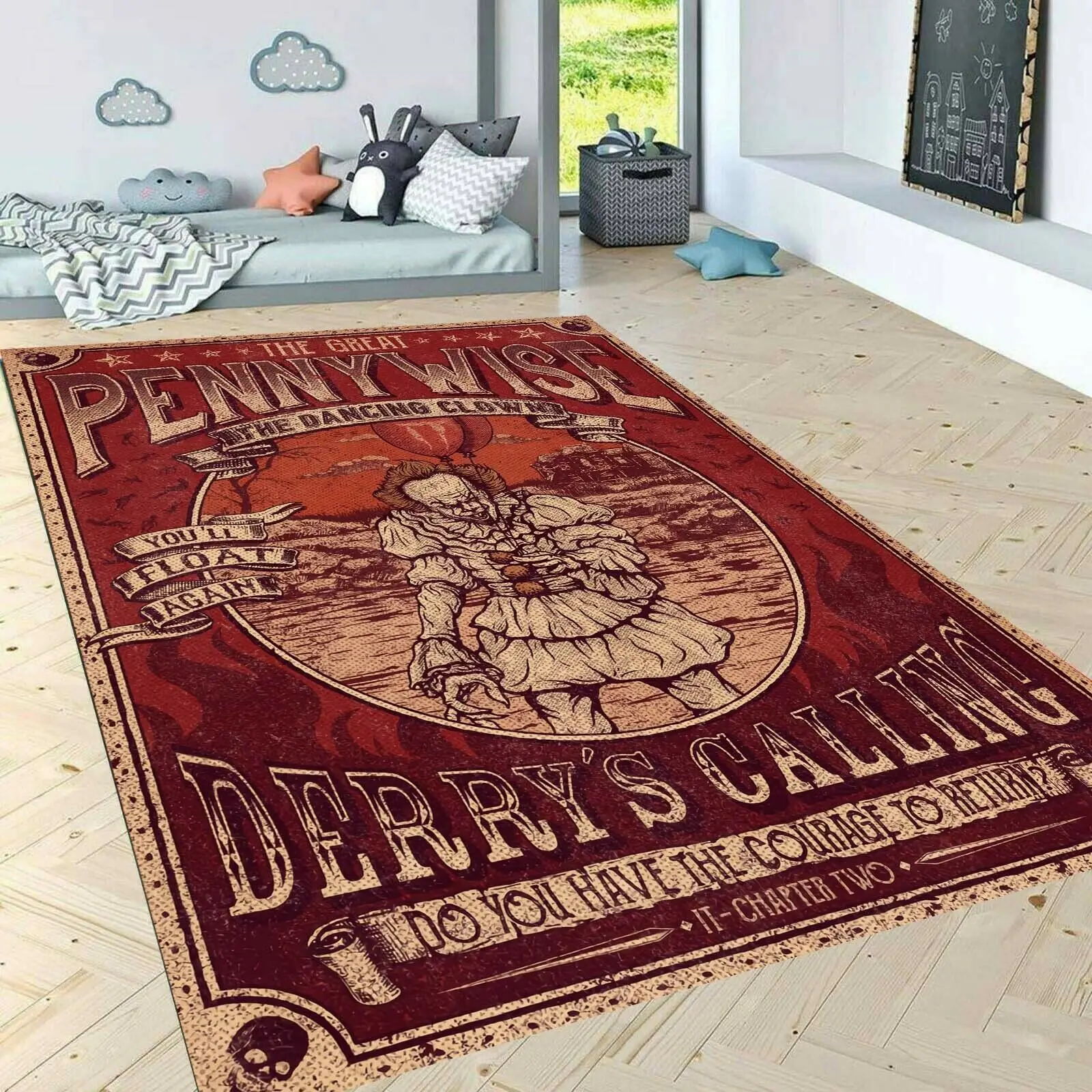 

Ковер Pennywise 6 с узором, нескользящий ковер для пола, ковер для подростков, ТУРЕЦКИЙ КОВЕР