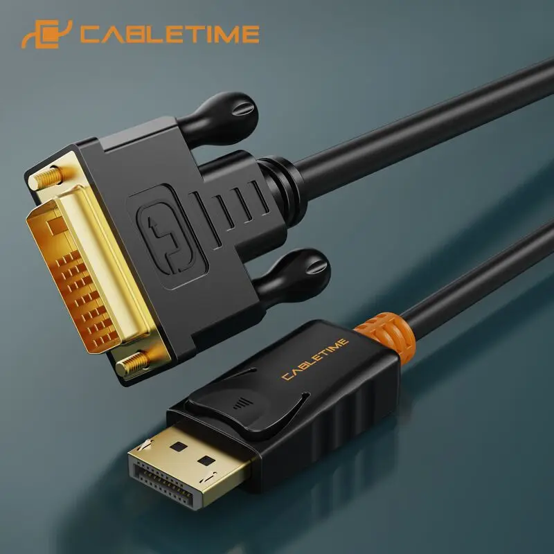 CABLETIME Дисплей порт для док станции DVI Кабель 1 8 M DP to HDMI адаптер кабель конвертер