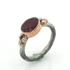 Кольцо из серебра 925 пробы ручной работы с рубиновым Камнем
