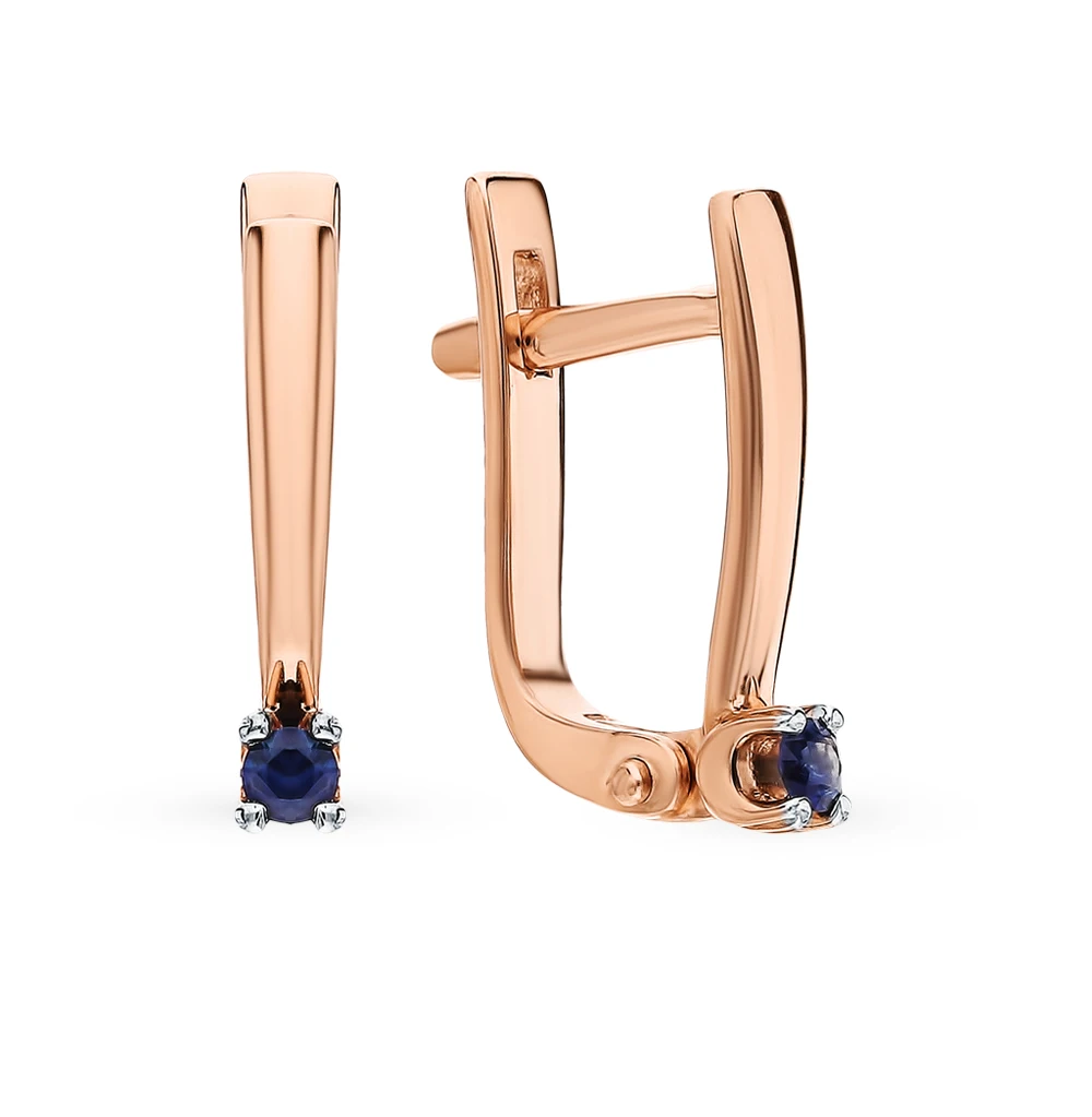 Золотые серьги с сапфирами SUNLIGHT проба 585 | Украшения и аксессуары