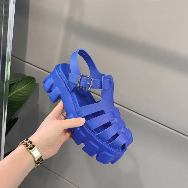 

Design Hollow Buckle Strap Sandals Ladies Platform Round Toe Shoes Brand Women 2022 Summer Fashion Female Sandals Casual Mujer