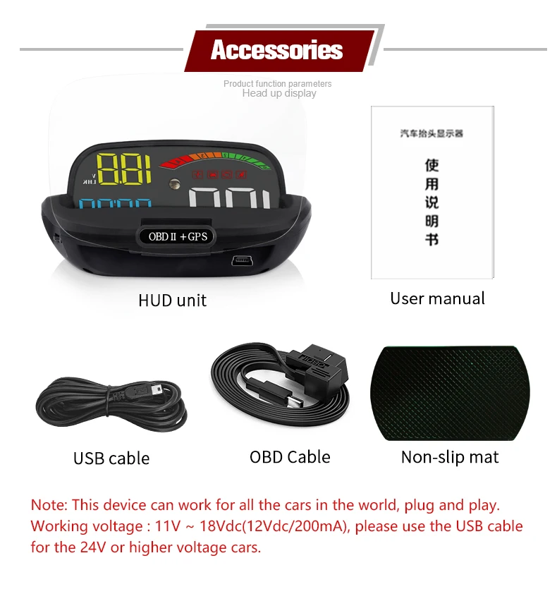 C800 GPS HUD проекционный дисплей Многофункциональный OBD автоматический Спидометр OBD2