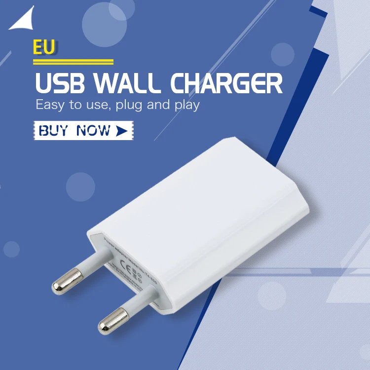 Portable Patented Circuit Board Design USB Mobile Phone Power Home Wall Charger Adapter for iPhone 3G 3GS 4 4S EU Plug