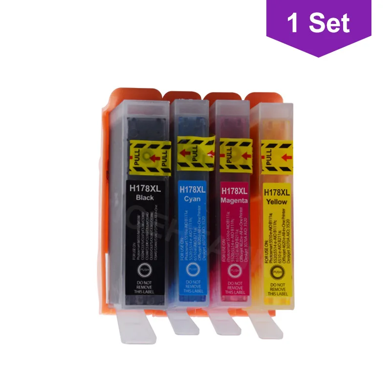 178XL 1Set ICEHTANK Совместимый картридж для hp 178 XL для hp 178 Photosmart 5510 5515 6510 7510 B109a B110a 3070a принтер - Color: 178XL 1Set