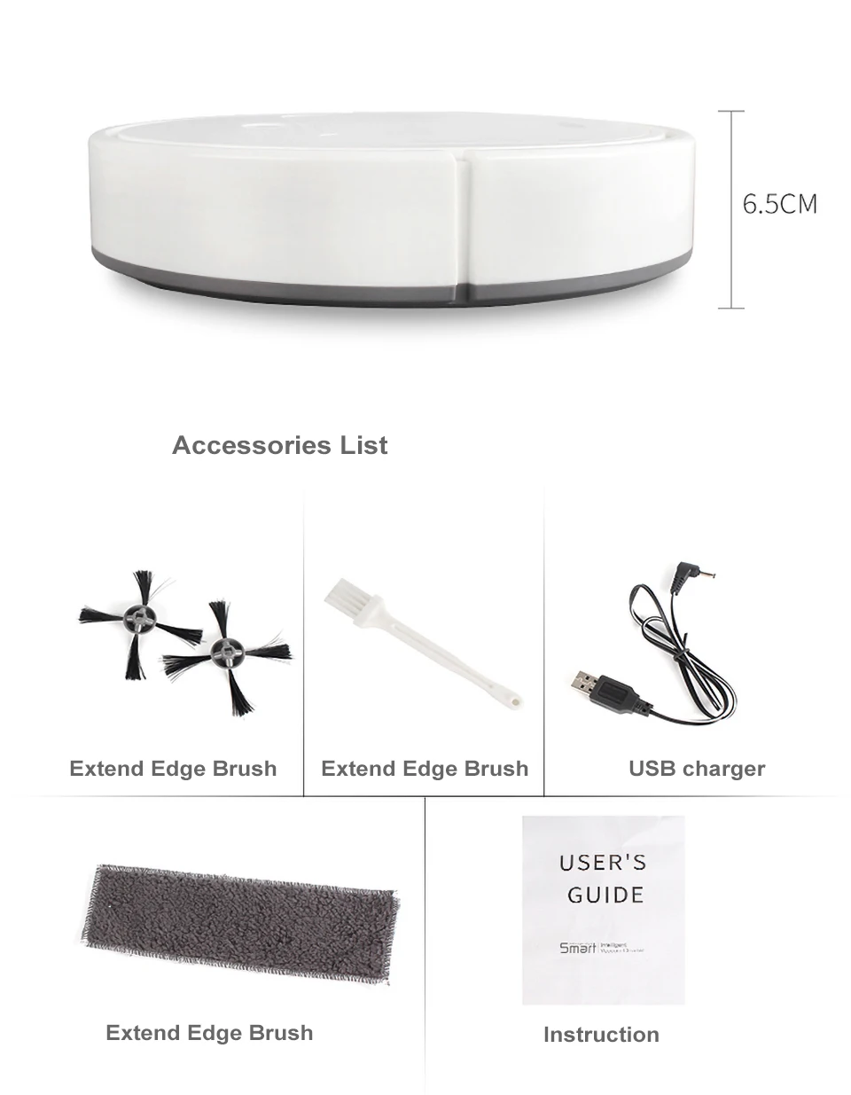 

Home Smart Robot Vacuum Cleaner Mop Sweeping Dry Wet Cleaner Small USBRechargeable Sweeping Robot AutomaticHome Cleaning Machine