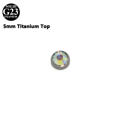 5mm AB Top 1 шт. G23 титановый CZ кристально чистый& AB драгоценный камень якорь для вшивания в кожу Топ микродермальный Якорь Пирсинг кожи Diver пирсинг ювелирные изделия для тела - Окраска металла: 5mm AB Top