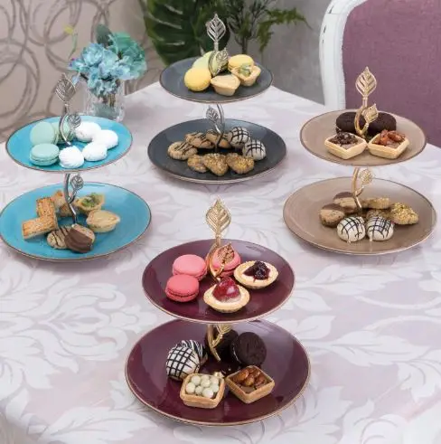 

Turkish chocolate plum color Chocolate Chip Cookie Folded Presentation 3 Piece colorful presentation plate