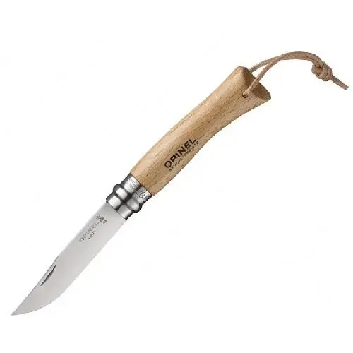 Нож складной &quotOpinel&quot №7 (нерж. сталь рукоять из бука с кожаным темляком) 001372 |