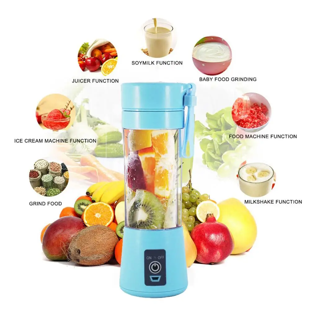 

380ml Portable Juicer usb Electric Smoothie Blender Mini Machine Cup Mixer Fruit For Personal Food Processor Juice Maker