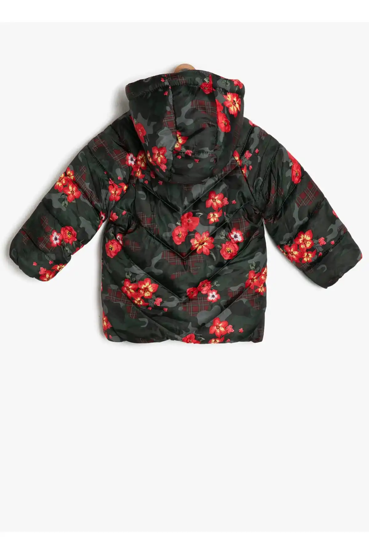 Детское зеленое пальто с цветочным рисунком для маленьких девочек Koton|Женские
