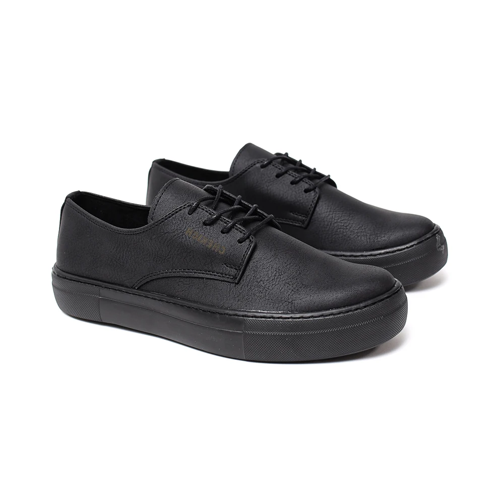 Chekich Black Color Vegan Eco-Friendly Women And Girl Shoes Dark Sole Lace-up  Artificial Leather Orthopedic Odorless New CH061