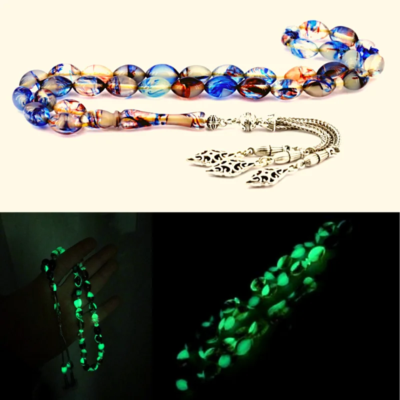 

4 pcs set Prayer Beads Islamic Muslim Rosary Tasbih Allah Mohammed Bracelets masbaha subha charm muslim religious Meditation Eid