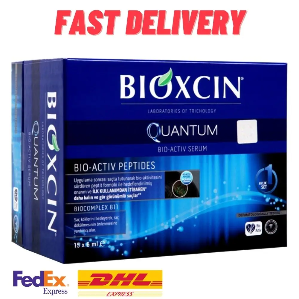 Bioxcin Quantum Serum Against Hair Loss 15x6ml Treatment Concentrate Ampoules Thicker and Stronger EXPRESS DELIVERY