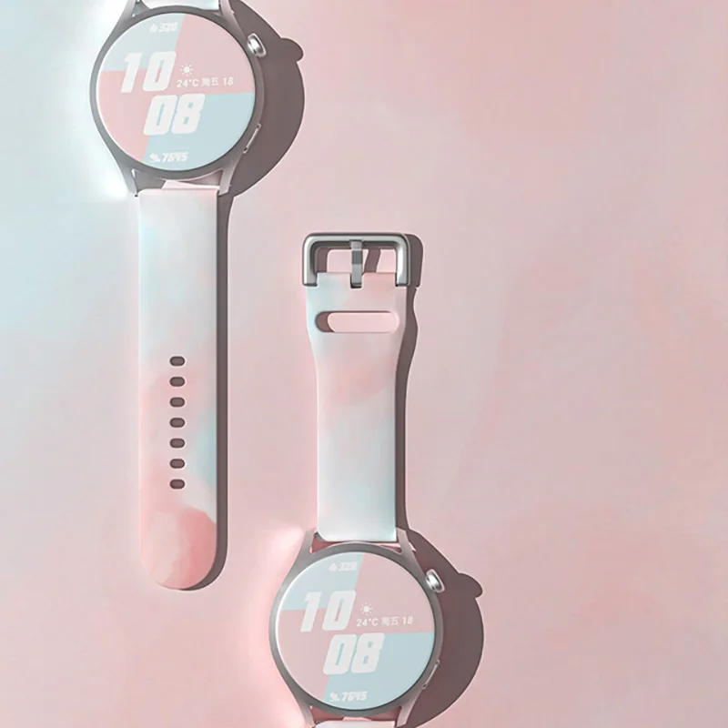 

22mm Silicone watch band For Huawei GT2 46mm/GT1/watch 3 pro/ GT 2pro 41mm/watch3 Ink Painting Color Strap with case or without
