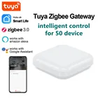 Беспроводной смарт-шлюз Tuya ZigBee, мини-шлюз с Wi-Fi, мост для умного дома, поддержка 30-50 устройств, голосовое управление через приложение, Alexa Google