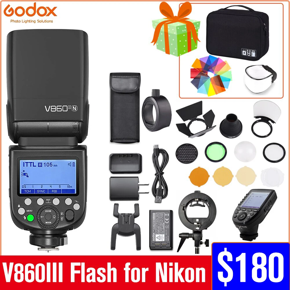Godox V860III N TTL V860IIN Speedlite V860 III HSS Flash for Nikon DSLR Z6 Z6II Z5 Z7 Z7II D750 D850 D90 V860II V850II Upgrade