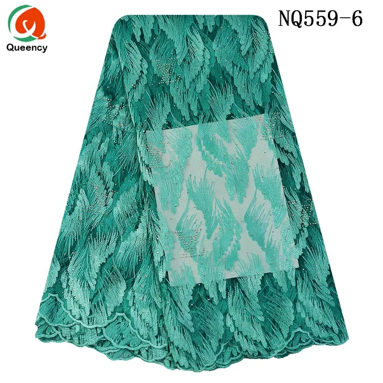 New fashion plain color African french net lace with beads and stones for party wedding NQ548 | Fabric