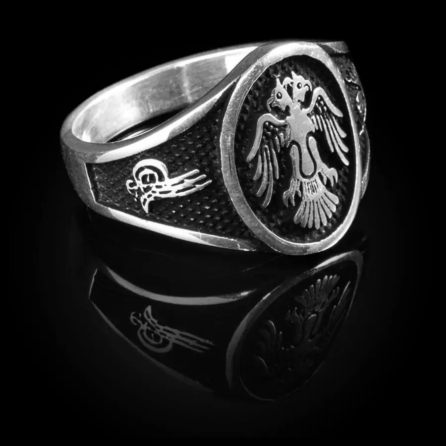 

Ottoman Tughra Style Ring Great Seljuk Empire Eagle Ring Animal Men Accessories 925 Sterling Silver Turkis Men Jewelery