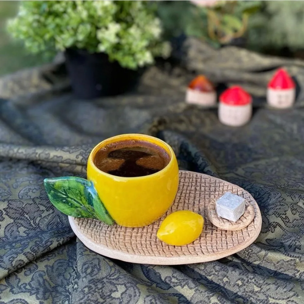 

Керамическая кофейная чашка в форме лимона, набор посуды, кружка