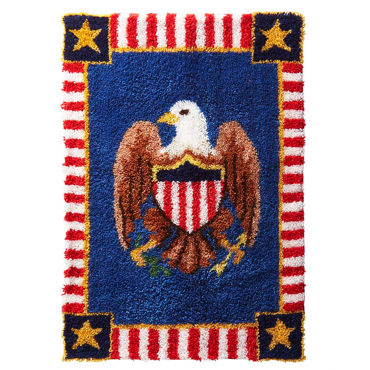 

Latch Hook Rug Eagle Patriotic Pride Wall Tapestry DIY Carpet Rug Pre-Printed Canvas with Non-Skid Backing Floor Mat 69x102cm