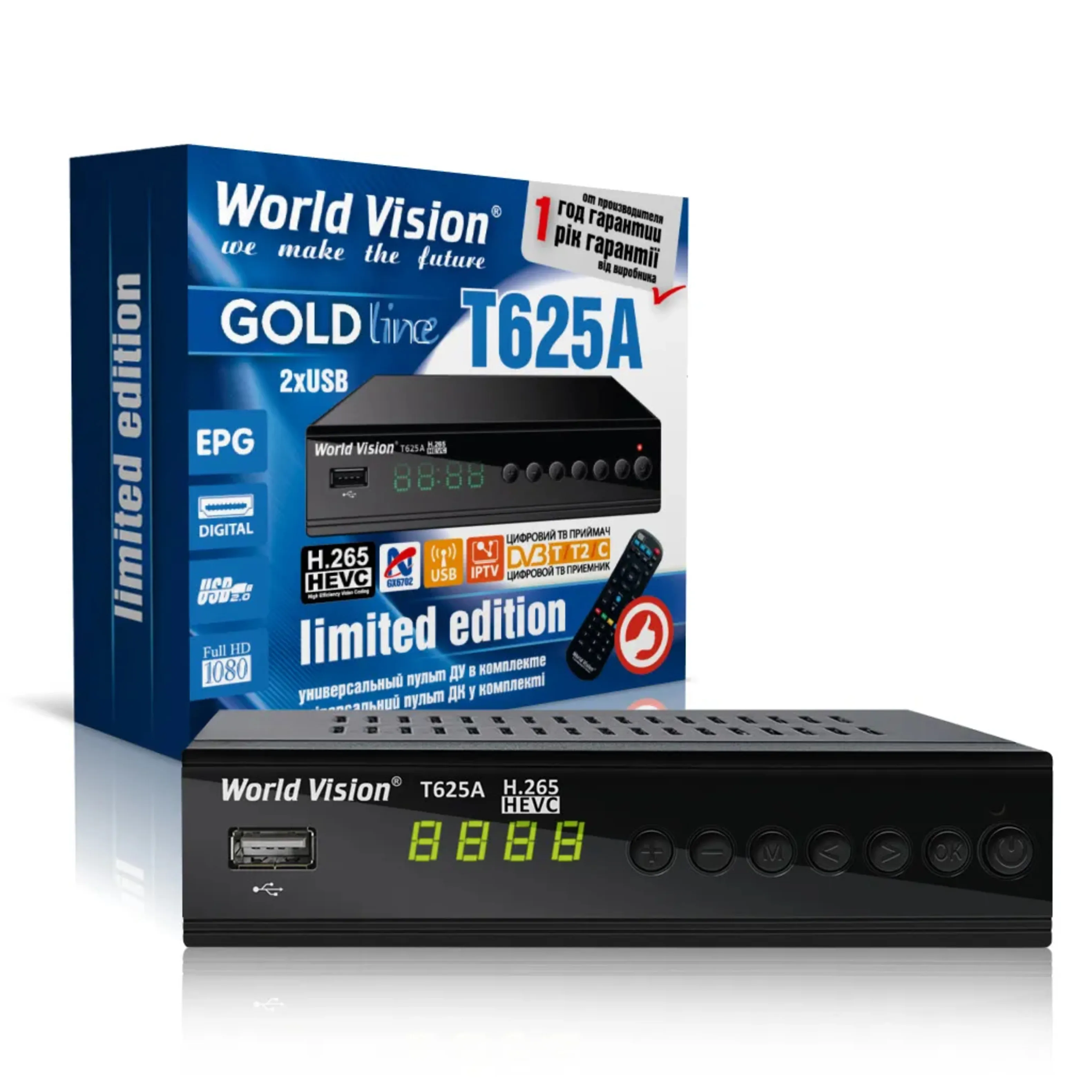 Эфирный цифровой ресивер World Vision T625A DVB-C DVB-T DVB-T2 приставка бесплатное тв TV-тюнер