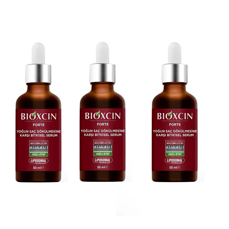 

Bioxcin Forte Hair Serum 50 ml x 3 Anti Hair Loss Biocomplex B11 Herble All Hair Types Product Content Herbal Extract