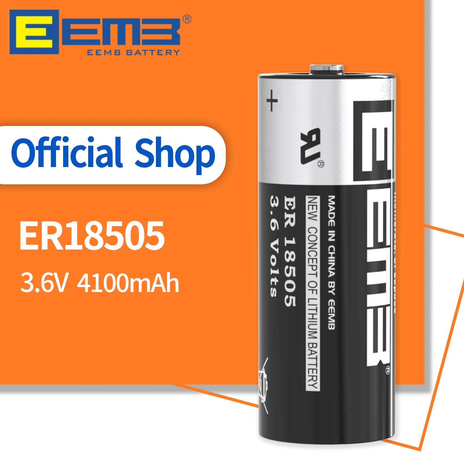 

EEMB 4100 мАч 3,6 В литиевая батарея ER18505 батареи неперезаряжаемая батарея для монитора сигнализации электрический датчик окна