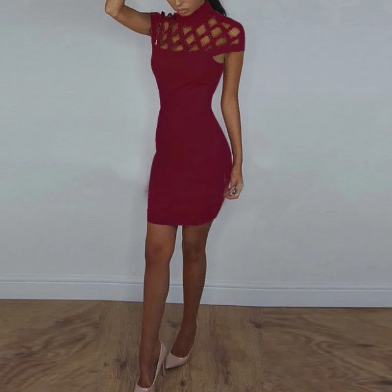 Новинка женское платье сексуальное Бандажное облегающее Сетчатое с коротким