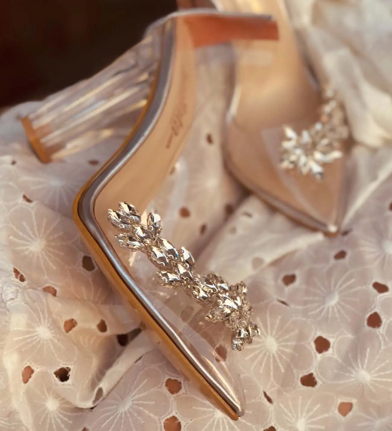 

Туфли женские прозрачные на каблуке 10 см, роскошные стильные туфли принцессы, туфли на каблуке, ручная работа