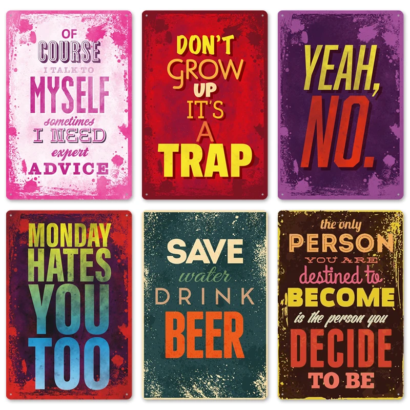 1 шт. Ретро жестяной постер сохранить воду питьевой пива винтажные металлические