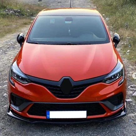 

Насадка На передний бампер Renault Clio 5 2020 2021 глянцевый черный 3 шт.