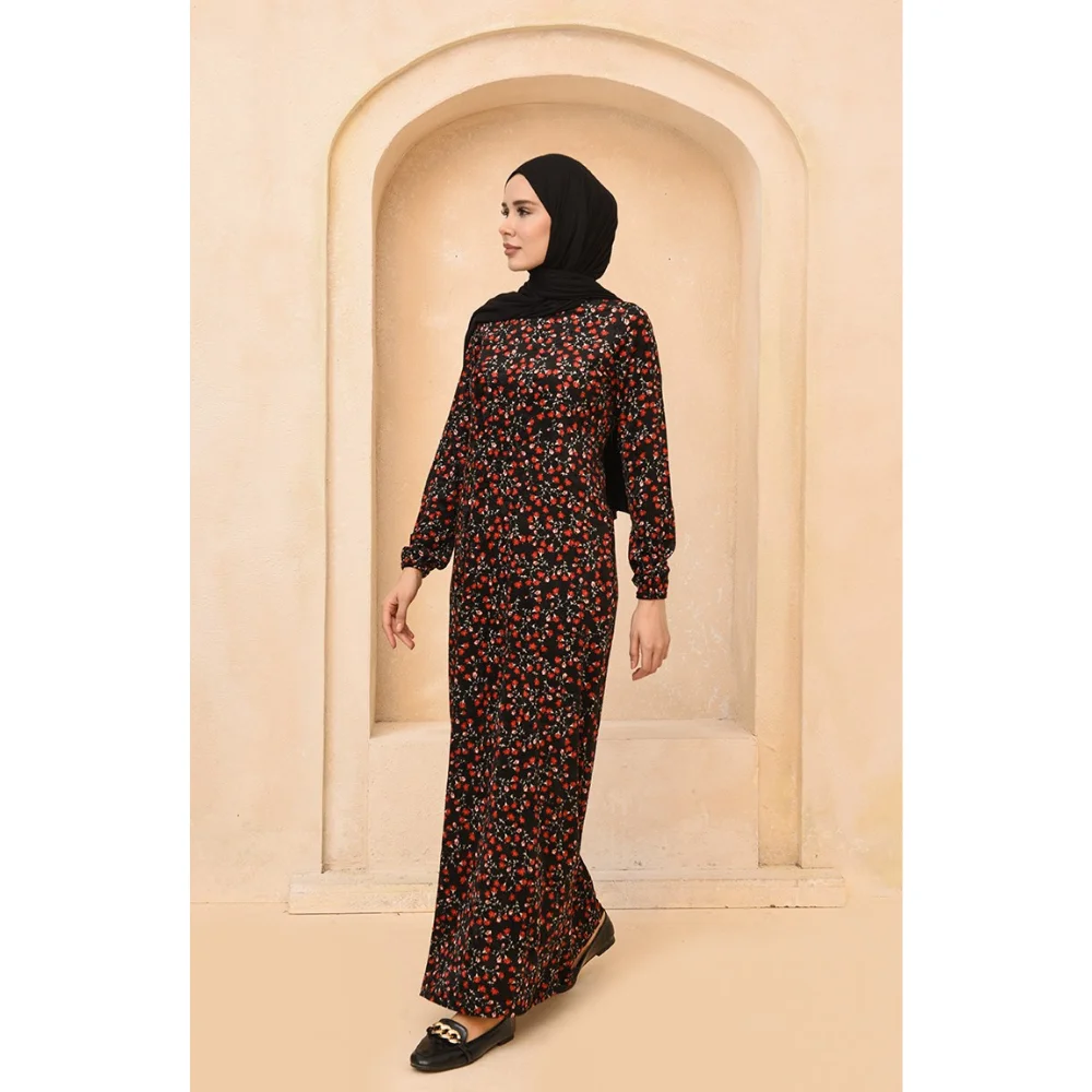Floral Pattern Velvet Dress Trend Fashion Fast Delivery  muslim dress women african dresses for women abaya kaftan long dress fo