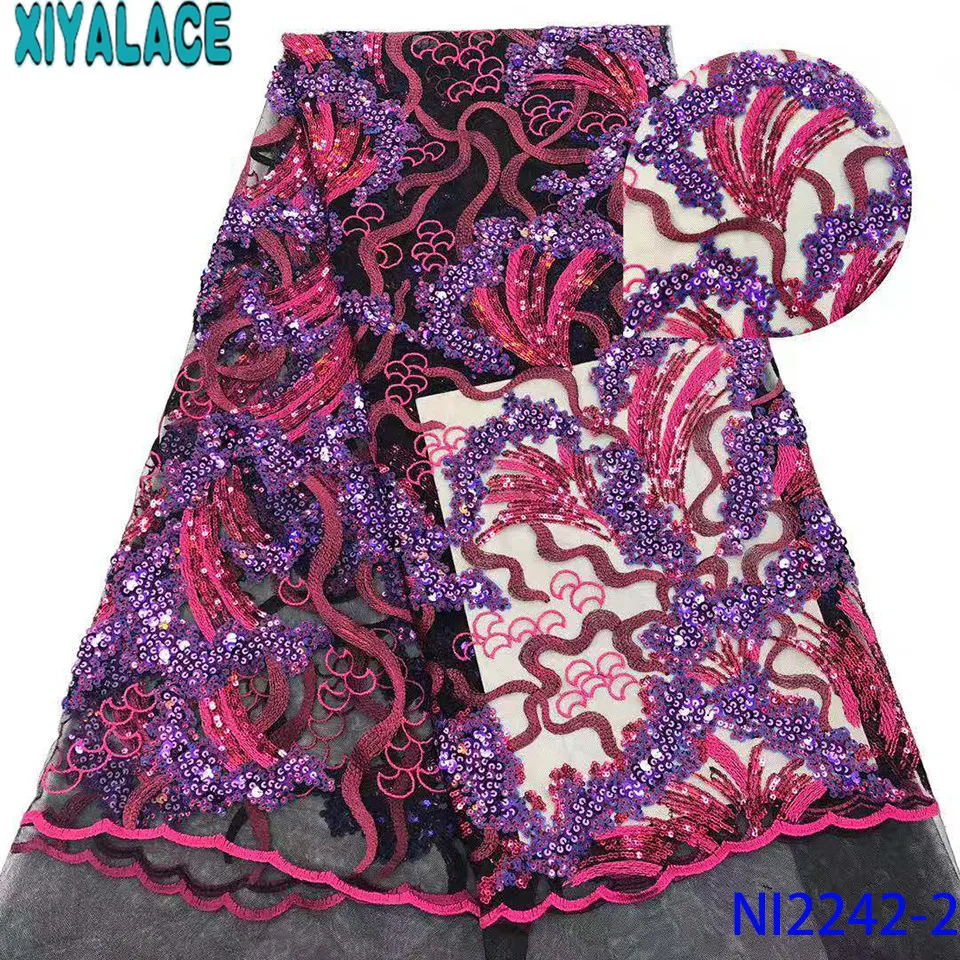 Новейшая кружевная ткань с блестками 2019 африканская кружево французская вышитая