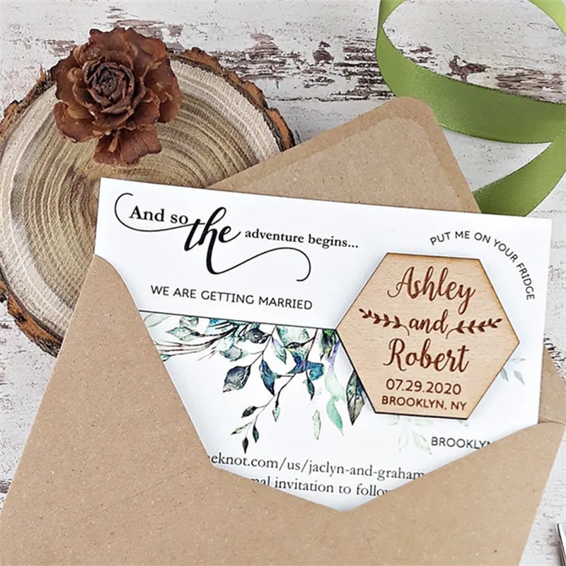 Магнит для сохранения даты деревянные подарочные магниты свадьбы на заказ