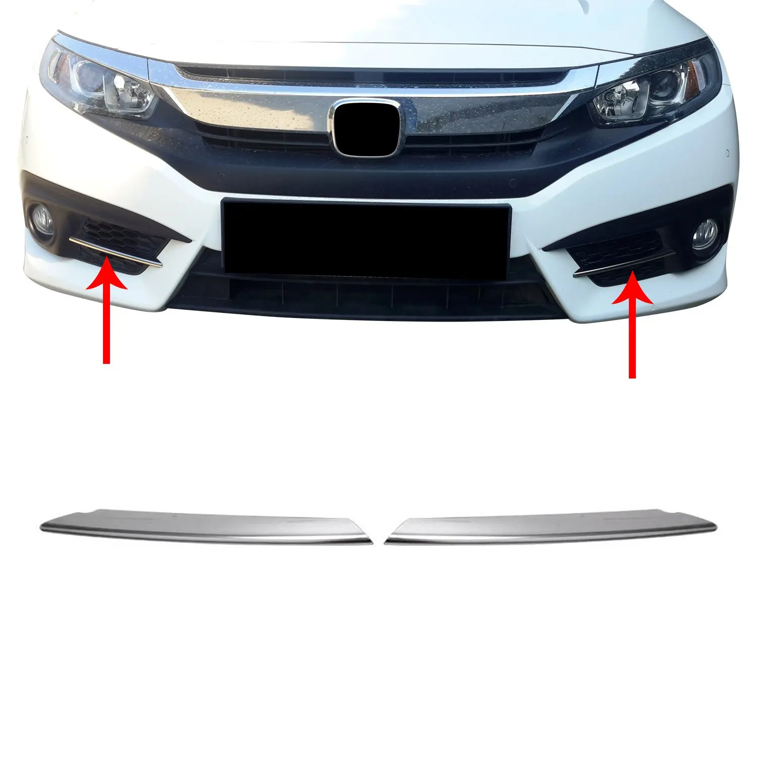 

Хромированные Противотуманные фары Honda Civic FC5, 2 шт., из нержавеющей стали (2016-)