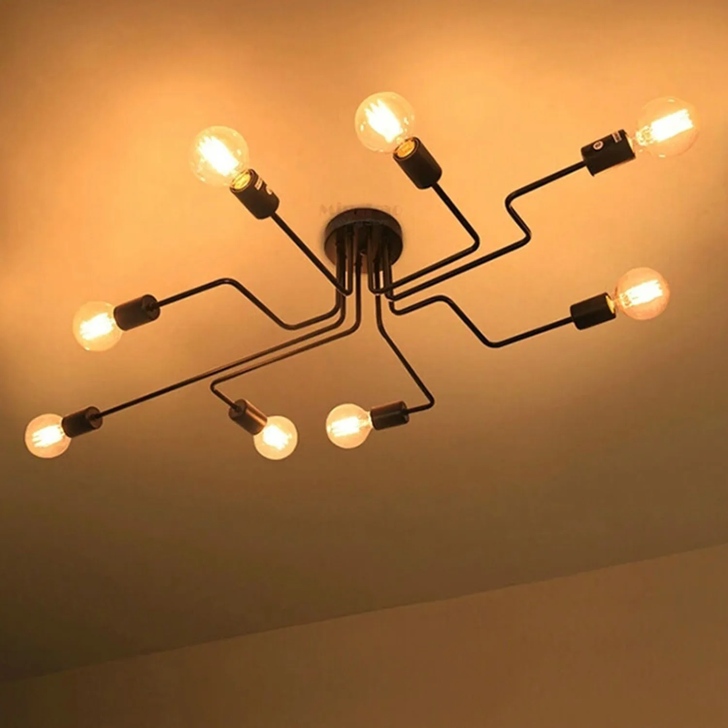 

Lighting Octopus 8 Li Black Plafonier Ceiling-Mounted Luminaire super quality metal chandelier 8 sleeve underwear and outdoor lighting chandelier