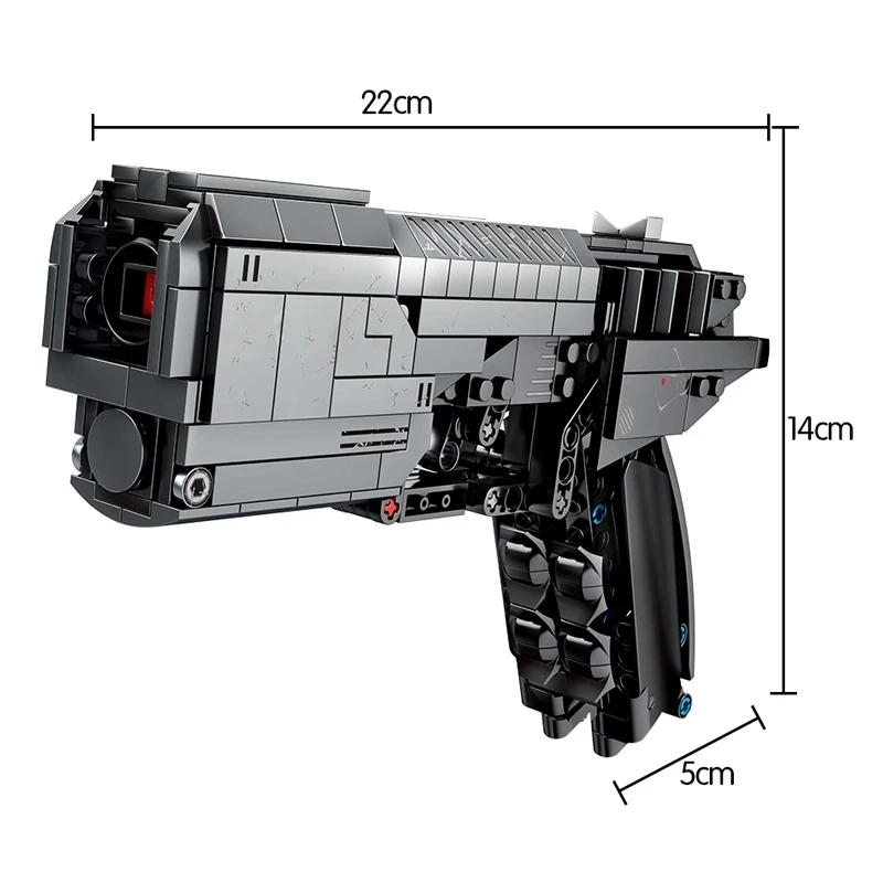 

431PCS City Military Police Pistol Gun Building Block Technology Flare Gun Assembly Brick Set Boy Competitive Toy Birthday Gift