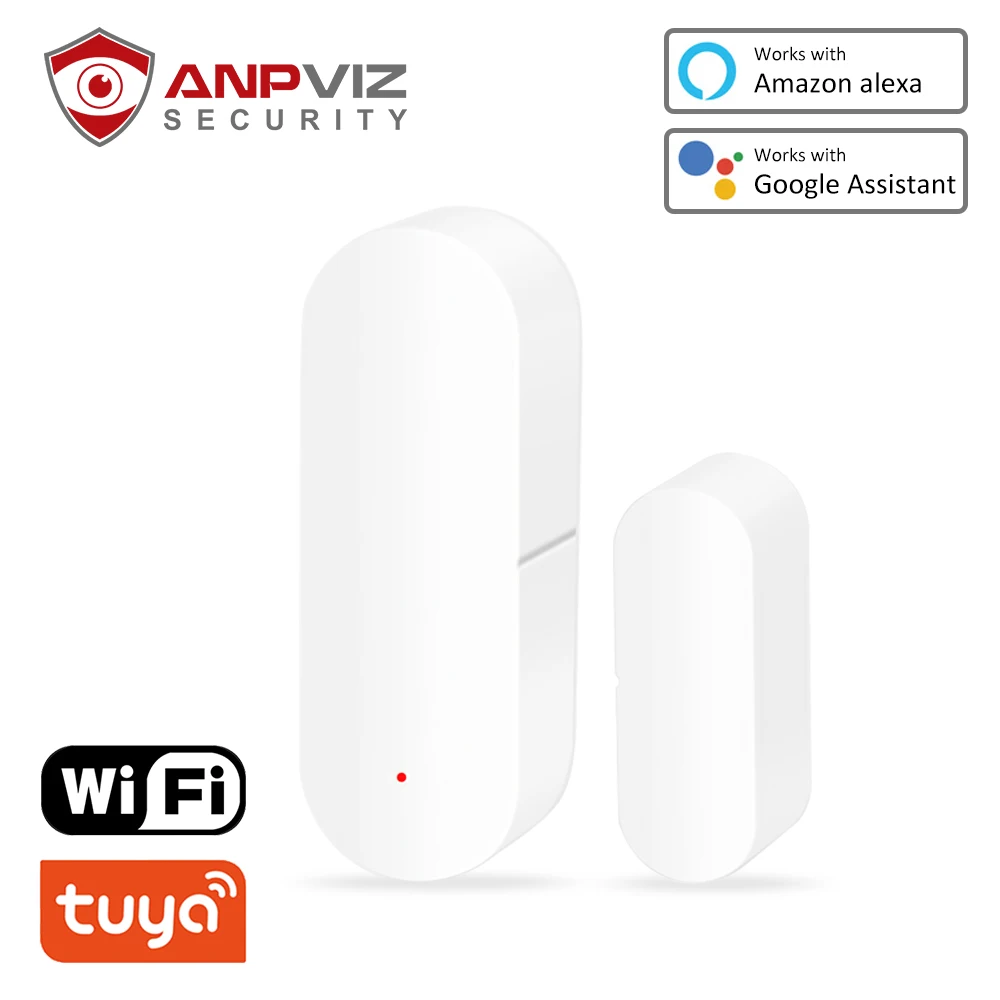 

Tuya Smart Wifi Door Sensor Detector Open&Closed Detectors Security Alarm Voice Contorl Alexa Google Home App Notification Alert