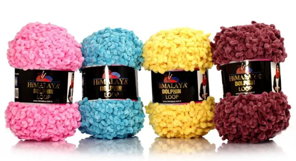 Himalaya Dolphin Loop Дельфин Петля 100g Бархат вьющиеся Вязание для вязания крючком пряжа