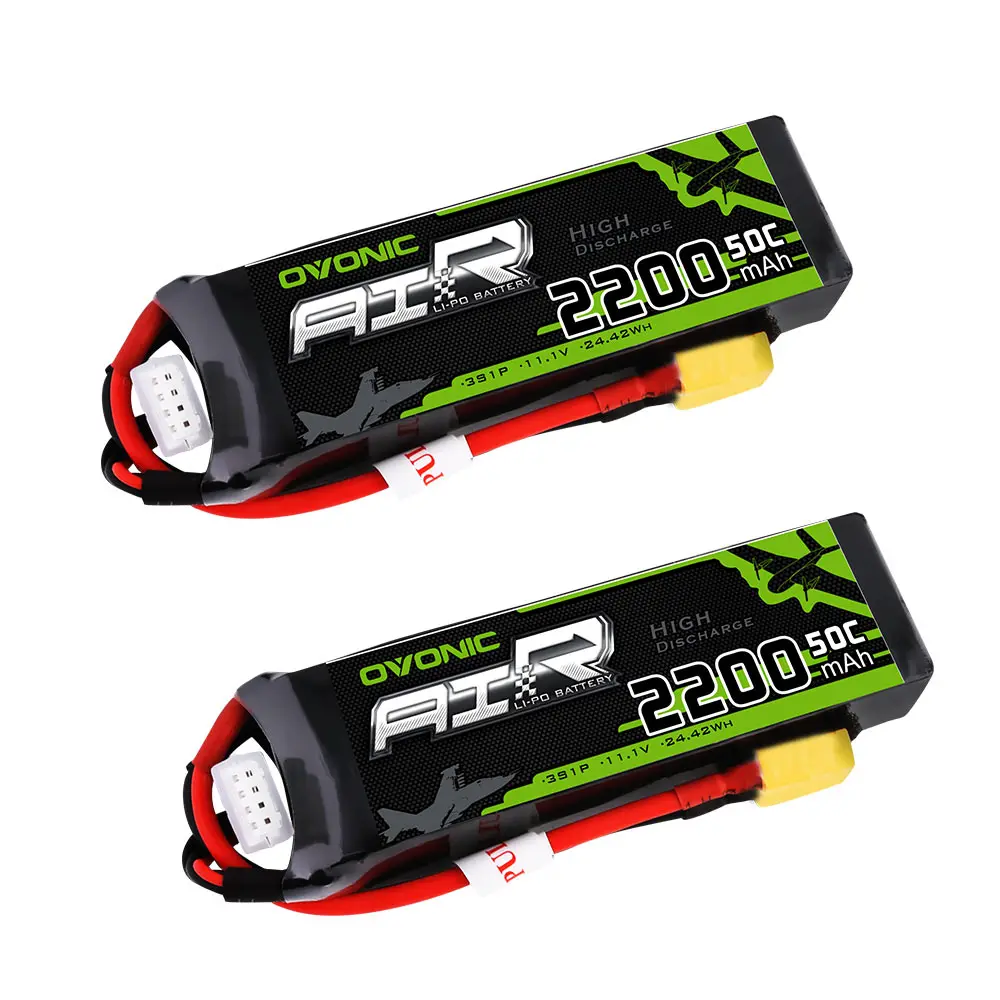 2 упаковки OVONIC 3S 11 1 V 2200mAh 50C LiPo батарея с разъемом XT60 RC для самолета FPV дрона 1100 мм 1500