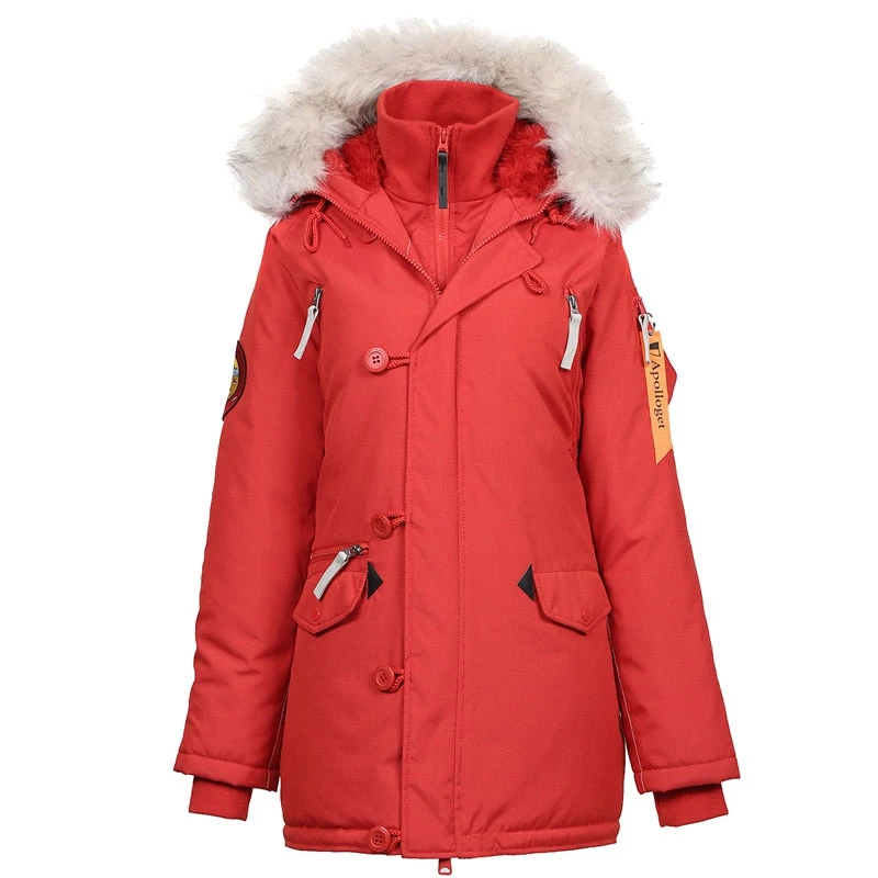 Куртка аляска женская Apolloget Oxford (simple red/white) | Женская одежда
