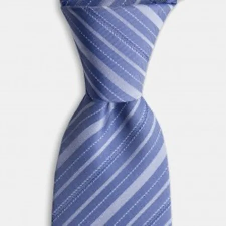 

Gray striped navy blue silk tie 67825577
