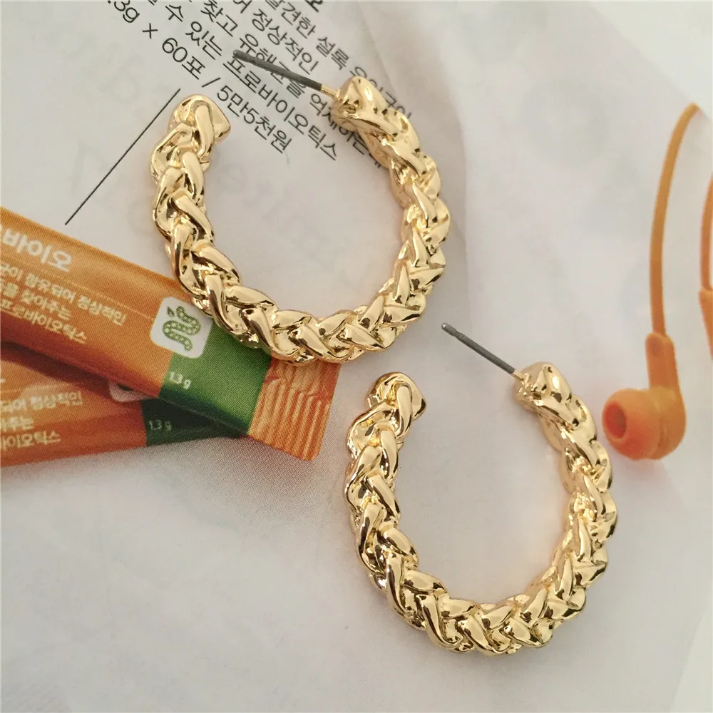 Новое поступление 2020 простые серьги в форме Φ серьги-кольца с золотым покрытием