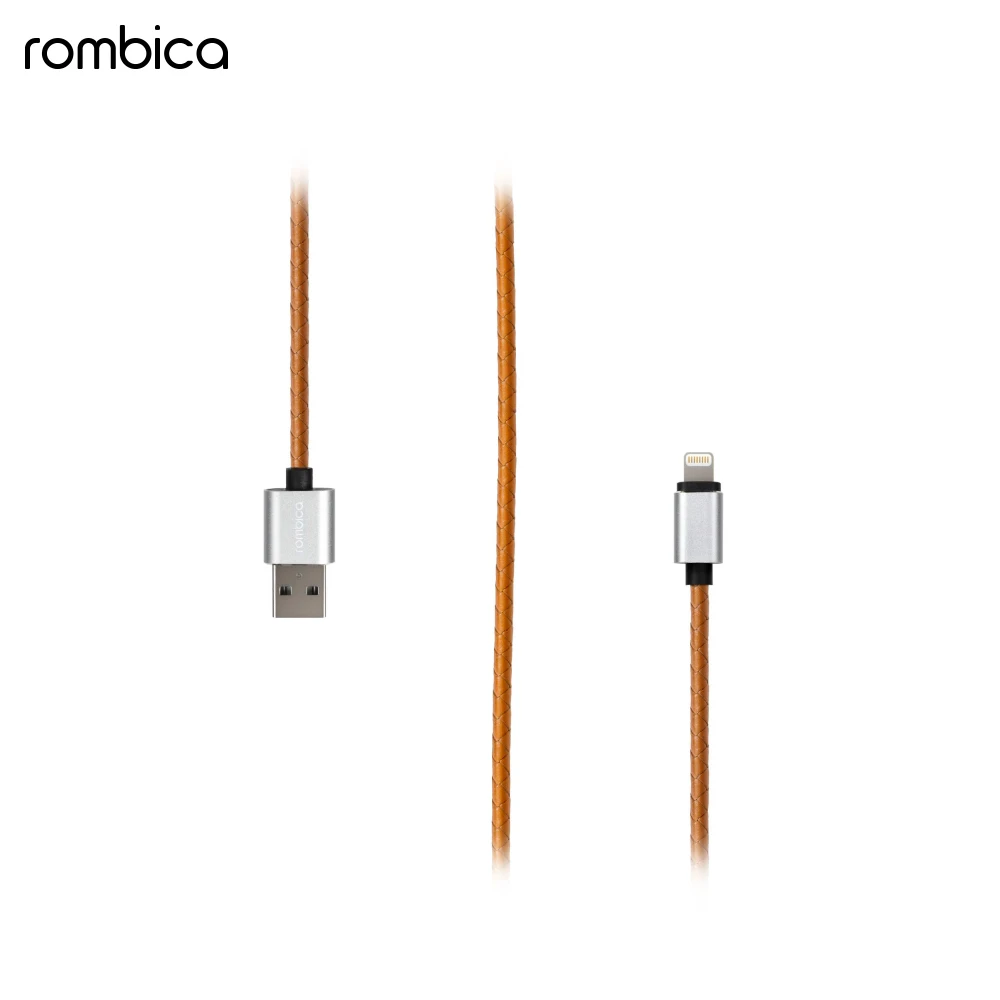 Фото Кабель ROMBICA USB - Apple Lightning (MFI) оплетка под кожу охра (DIGITAL IL-03 ) 1м | Мобильные телефоны