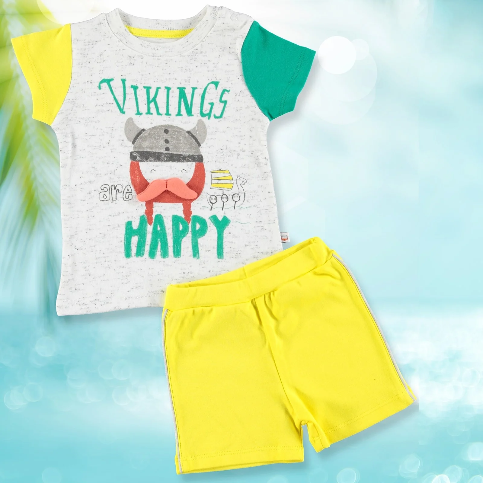 Ebebek Mymio Vikings/комплект с футболкой короткими рукавами для маленьких мальчиков| |