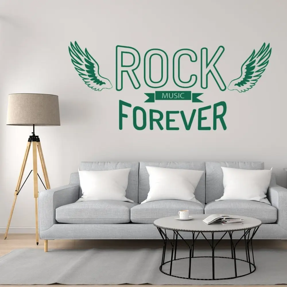 Наклейка на стену с надписью Forever Rock A001687 | Дом и сад