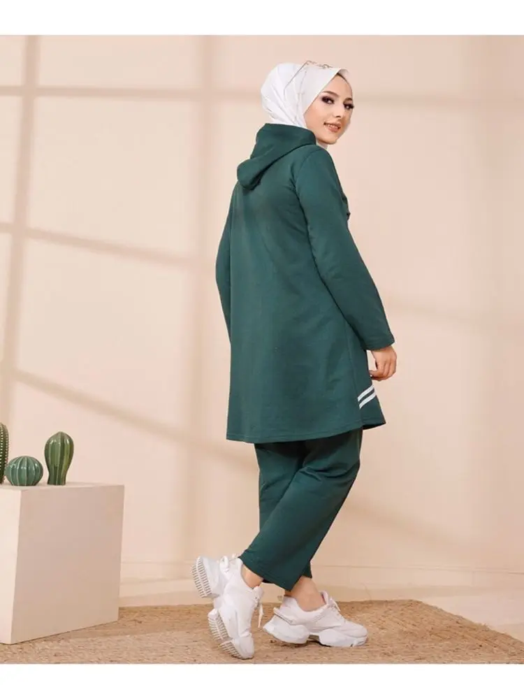 

Tofis Dual Track Suits 2 Piece Sets Women's Sportswear Neck Elastic Casual Fashion Muslim Turkey Autumn 2021