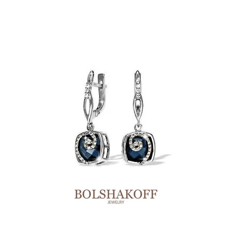 Комплект украшений BOLSHAKOFF Кольцо+Серьги серебро 925 арт.002 размер 17 5 осн.вставка -