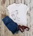 Женская футболка с принтом в виде кота, 100% хлопок