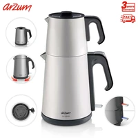 ARZUM ay Sefas Tea Machine Home Office Tea Maker Brew Tea Powder Kettle Water Boiling Tea Easy Operation Turkish Tea Maker With Stainless Steel Tea Filter Kitchen Smart Appliances Temperature Control Keep-Warm Func